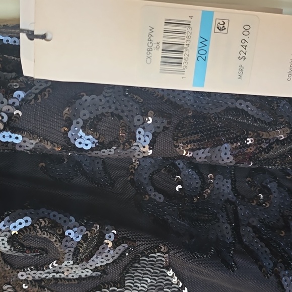 Elegant Black Sequin Plus Size Evening Gown - Picture 7 of 7